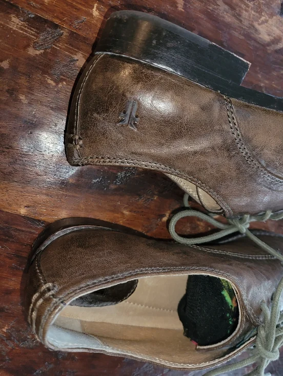 Women's Frye Brown Leather Classic Oxford Style - Picture 6 of 6